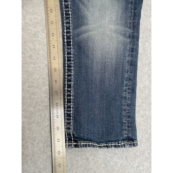 Vigoss Jeans Capri Bling Women's 27 Denim Blue New‎ York Capri Y2K Pants Gems - Picture 7 of 16